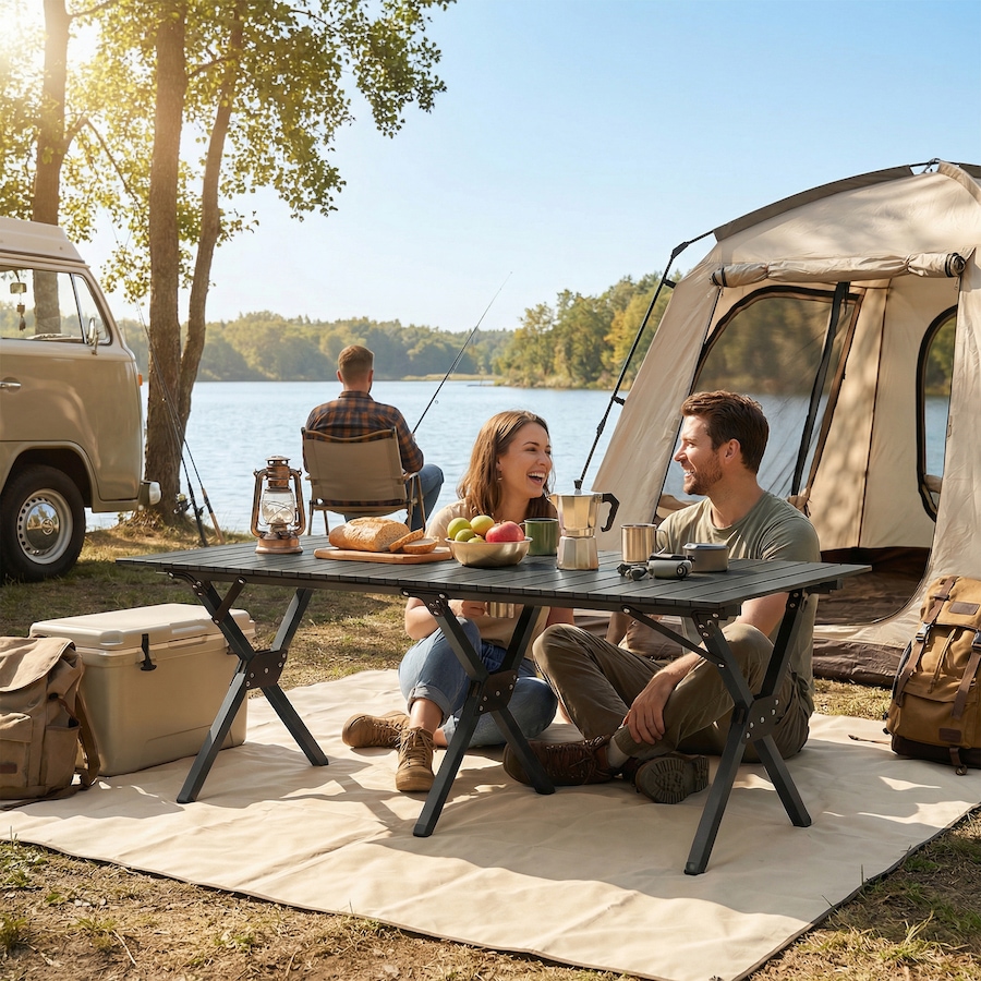 Image 938036_ALTMORE6.jpg, Product 938-036 / Price $74.99, Outsunny 4ft Picnic Table with Roll Up Top and Carry Bag, Black from Outsunny on TSC.ca's Health & Fitness department