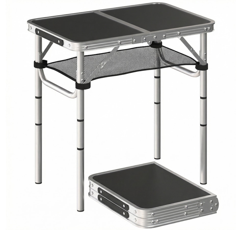 Image 938037.jpg, Product 938-037 / Price $49.99, Outsunny 2ft Folding Camping Table, Picnic Table with Storage Layer, Black from Outsunny on TSC.ca's Health & Fitness department