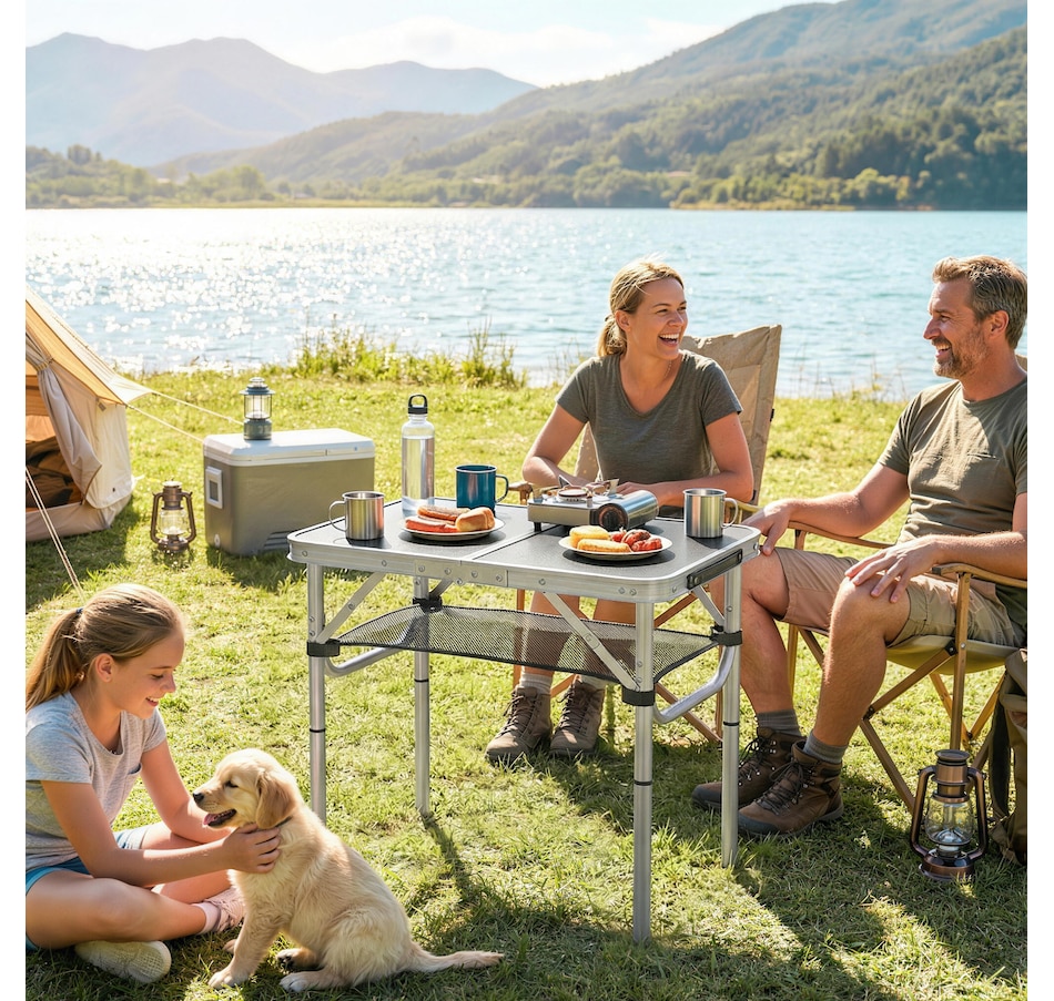 Image 938037_ALTMORE1.jpg, Product 938-037 / Price $49.99, Outsunny 2ft Folding Camping Table, Picnic Table with Storage Layer, Black from Outsunny on TSC.ca's Health & Fitness department