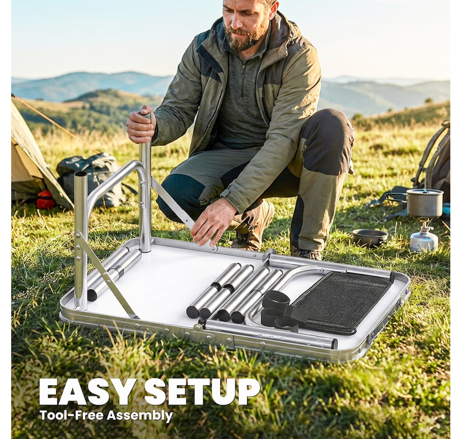 Image 938037_ALTMORE7.jpg, Product 938-037 / Price $49.99, Outsunny 2ft Folding Camping Table, Picnic Table with Storage Layer, Black from Outsunny on TSC.ca's Health & Fitness department