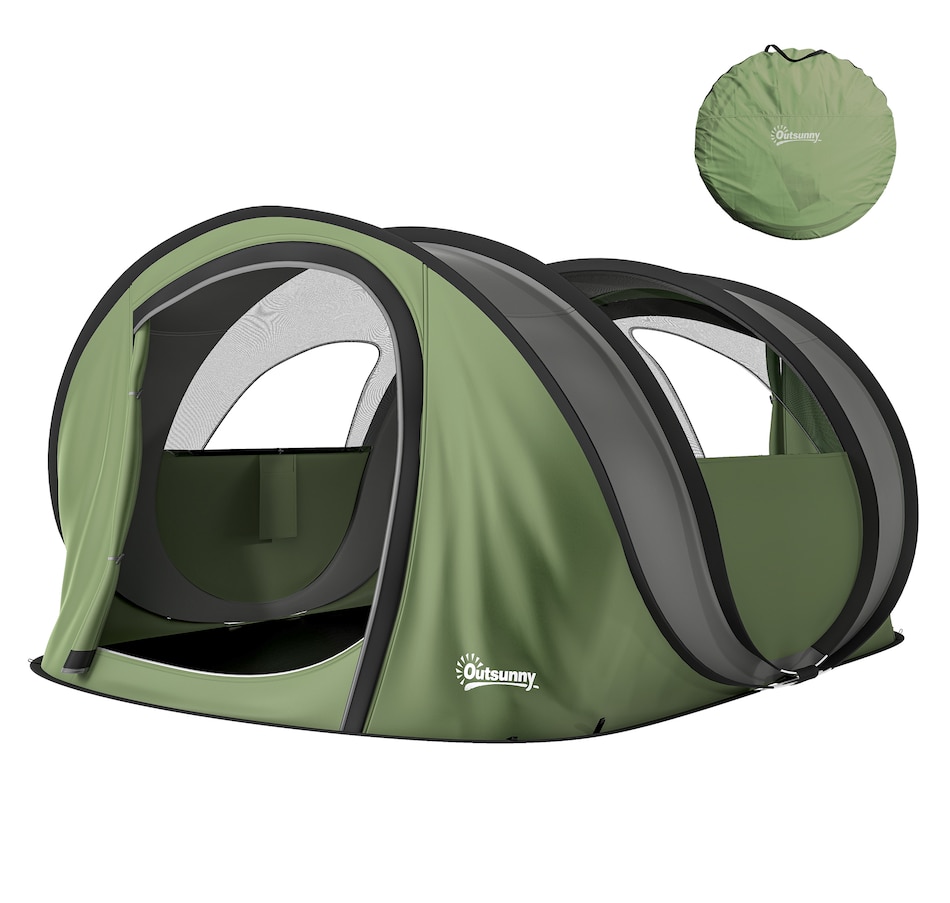Image 938040.jpg, Product 938-040 / Price $159.99, Outsunny Pop-Up Camping Tent for 4-5 Person, Green from Outsunny on TSC.ca's Health & Fitness department