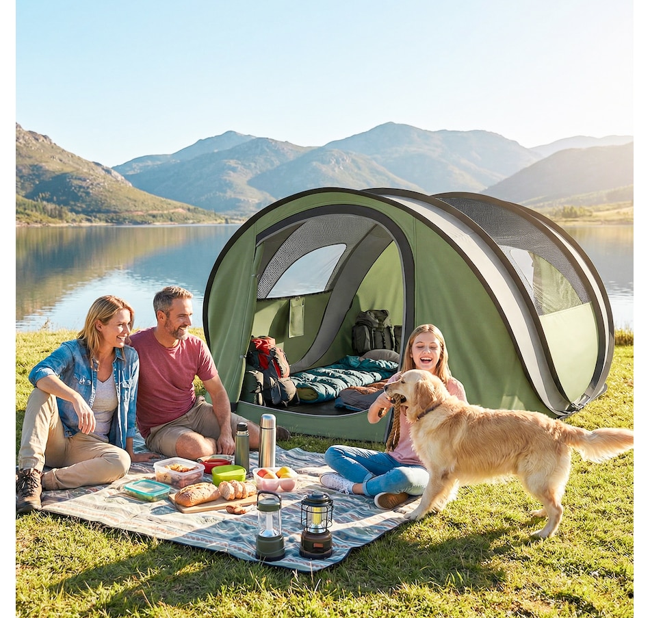 Image 938040_ALTMORE1.jpg, Product 938-040 / Price $159.99, Outsunny Pop-Up Camping Tent for 4-5 Person, Green from Outsunny on TSC.ca's Health & Fitness department