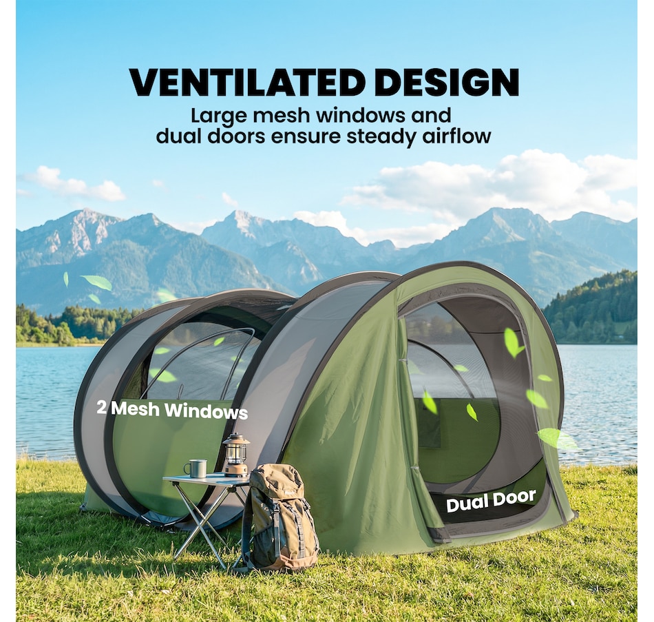 Image 938040_ALTMORE6.jpg, Product 938-040 / Price $159.99, Outsunny Pop-Up Camping Tent for 4-5 Person, Green from Outsunny on TSC.ca's Health & Fitness department