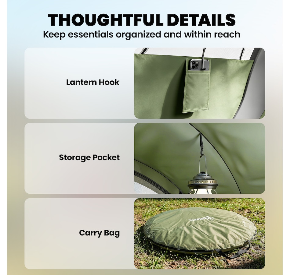 Image 938040_ALTMORE8.jpg, Product 938-040 / Price $159.99, Outsunny Pop-Up Camping Tent for 4-5 Person, Green from Outsunny on TSC.ca's Health & Fitness department