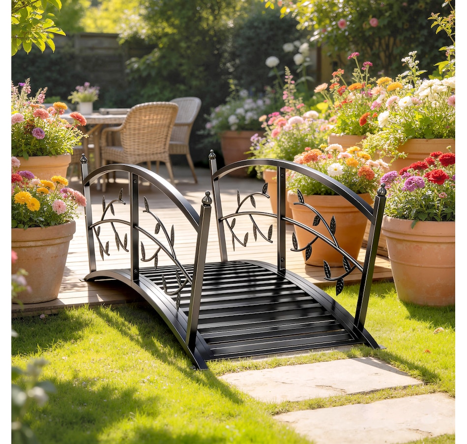 Image 938048_ALTMORE1.jpg, Product 938-048 / Price $124.99, Outsunny 4 FT Metal Garden Bridge with Safety Railings, Outdoor Bridge from Outsunny on TSC.ca's Home & Garden department