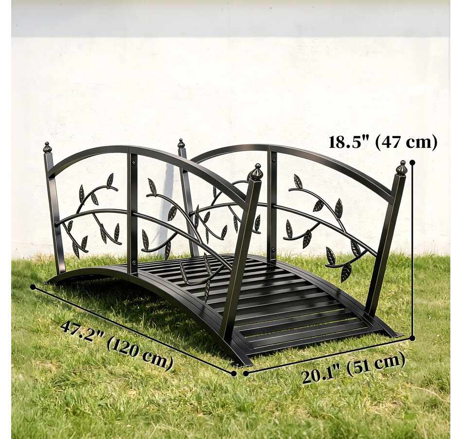 Image 938048_ALTMORE2.jpg, Product 938-048 / Price $124.99, Outsunny 4 FT Metal Garden Bridge with Safety Railings, Outdoor Bridge from Outsunny on TSC.ca's Home & Garden department