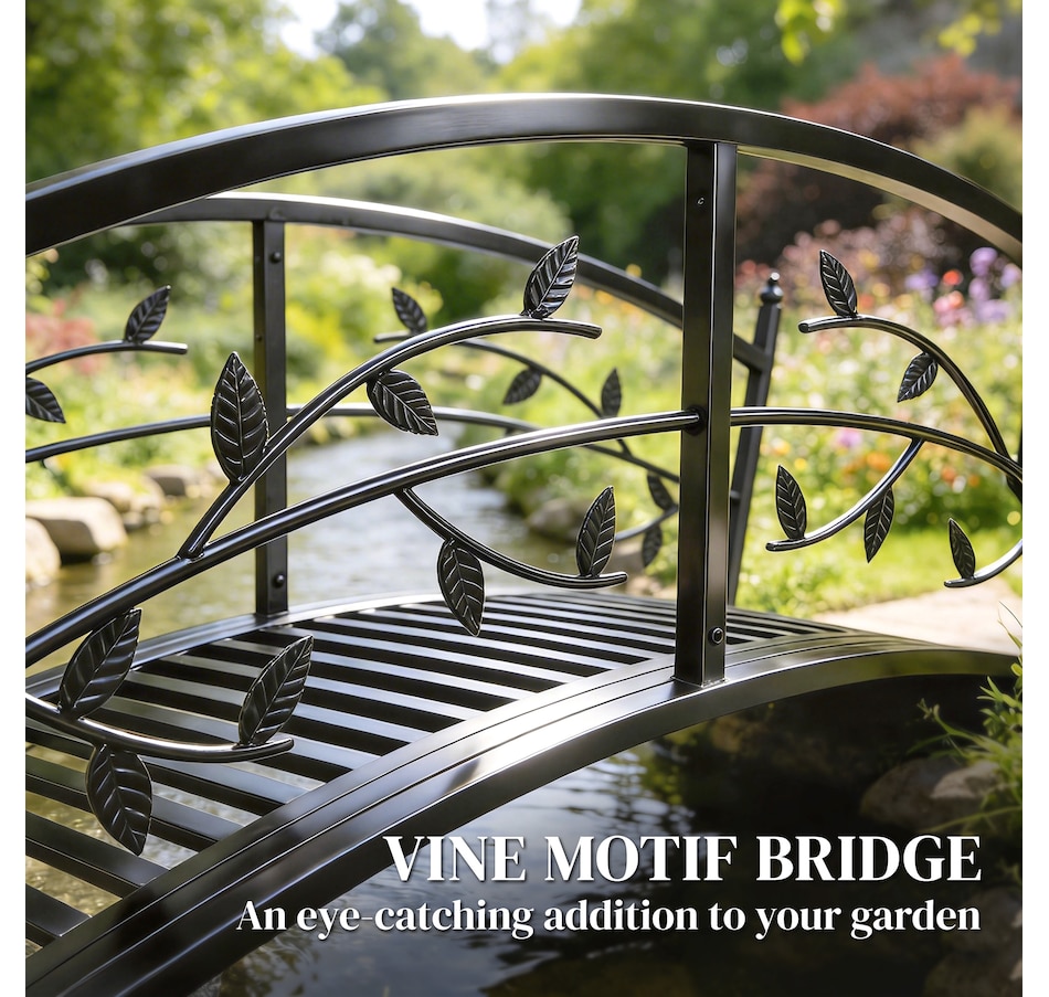 Image 938048_ALTMORE3.jpg, Product 938-048 / Price $124.99, Outsunny 4 FT Metal Garden Bridge with Safety Railings, Outdoor Bridge from Outsunny on TSC.ca's Home & Garden department