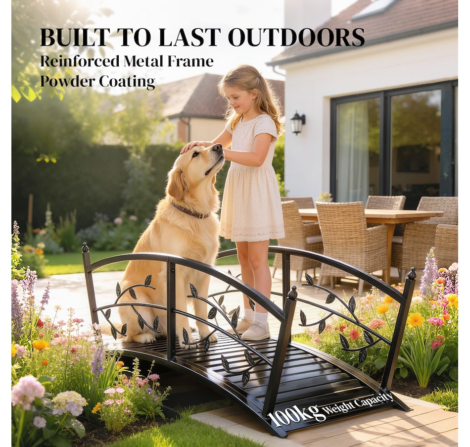 Image 938048_ALTMORE4.jpg, Product 938-048 / Price $124.99, Outsunny 4 FT Metal Garden Bridge with Safety Railings, Outdoor Bridge from Outsunny on TSC.ca's Home & Garden department