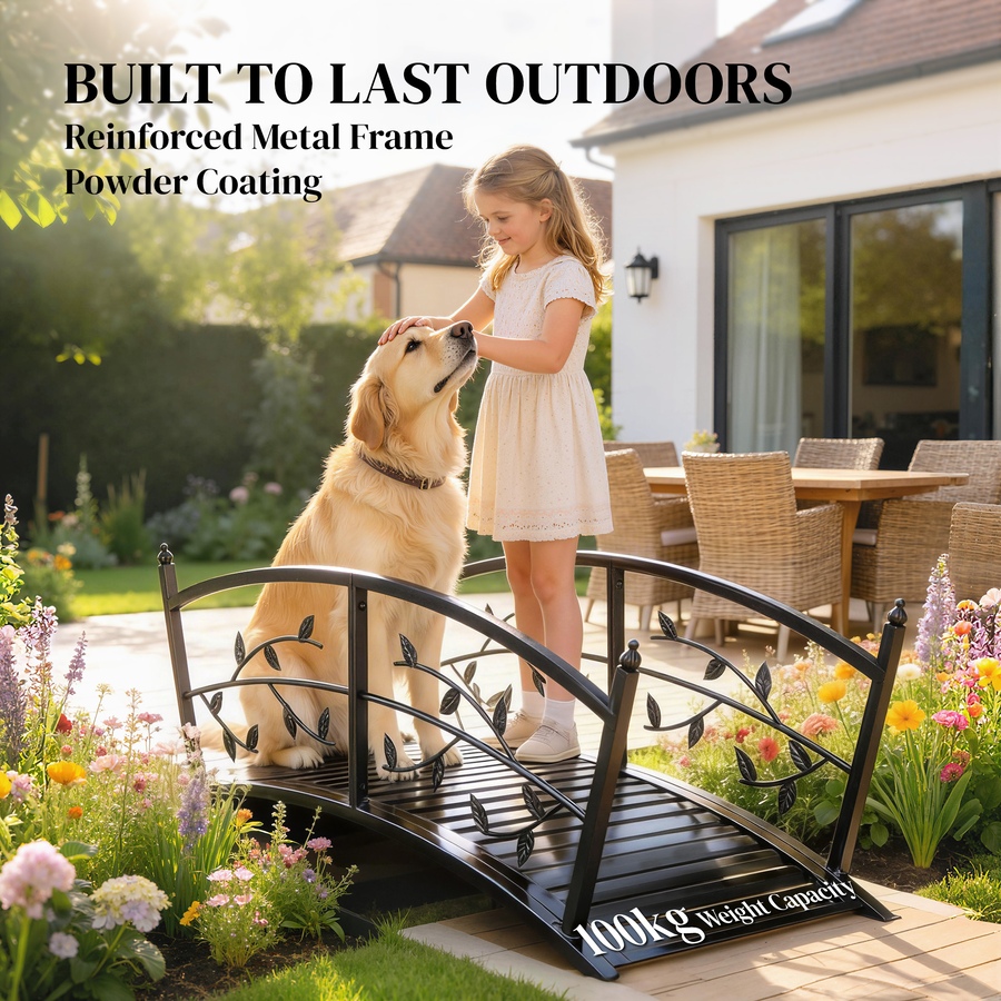 Image 938048_ALTMORE4.jpg, Product 938-048 / Price $139.99, Outsunny 4 FT Metal Garden Bridge with Safety Railings, Outdoor Bridge from Outsunny on TSC.ca's Home & Garden department