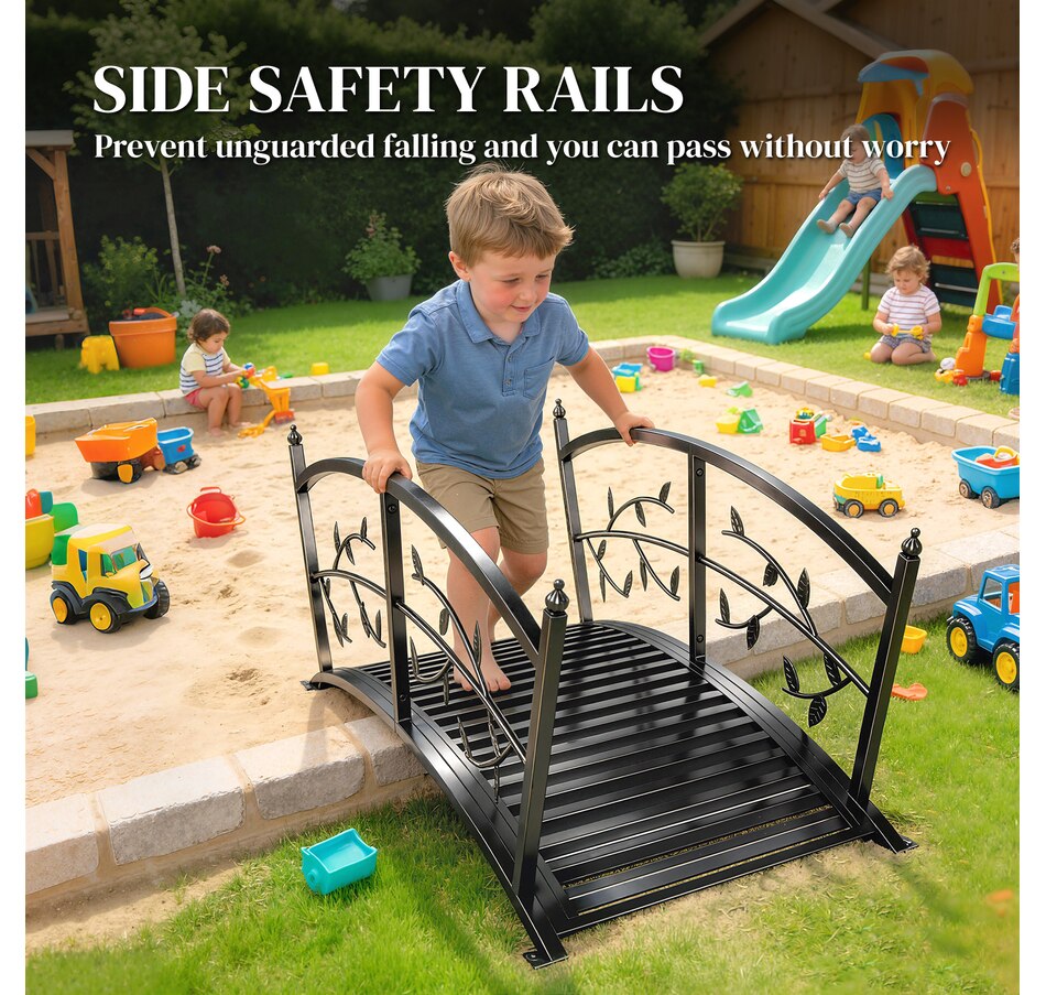 Image 938048_ALTMORE5.jpg, Product 938-048 / Price $124.99, Outsunny 4 FT Metal Garden Bridge with Safety Railings, Outdoor Bridge from Outsunny on TSC.ca's Home & Garden department