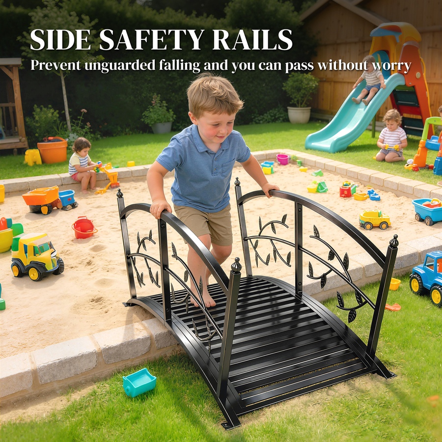 Image 938048_ALTMORE5.jpg, Product 938-048 / Price $139.99, Outsunny 4 FT Metal Garden Bridge with Safety Railings, Outdoor Bridge from Outsunny on TSC.ca's Home & Garden department
