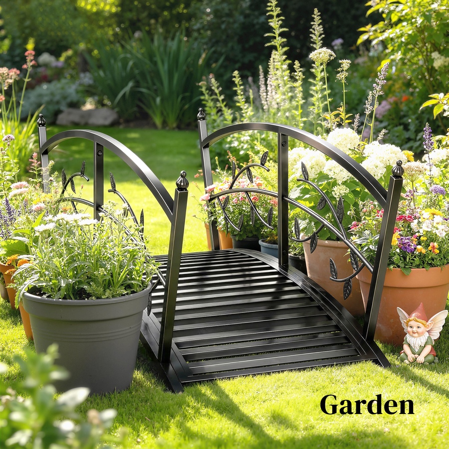 Image 938048_ALTMORE6.jpg, Product 938-048 / Price $139.99, Outsunny 4 FT Metal Garden Bridge with Safety Railings, Outdoor Bridge from Outsunny on TSC.ca's Home & Garden department