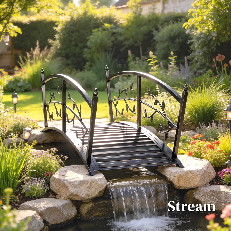 Image 938048_ALTMORE7.jpg, Product 938-048 / Price $139.99, Outsunny 4 FT Metal Garden Bridge with Safety Railings, Outdoor Bridge from Outsunny on TSC.ca's Home & Garden department