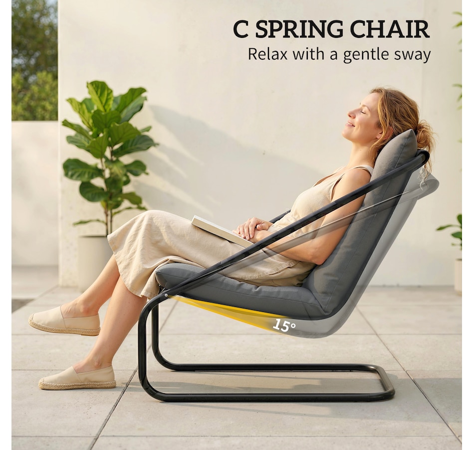 Image 938062_ALTMORE4.jpg, Product 938-062 / Price $169.99, Outsunny Outdoor Bistro Set with C Spring Chairs and Cushions, Light Grey from Outsunny on TSC.ca's Home & Garden department