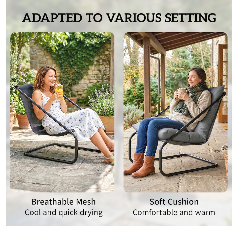 Image 938062_ALTMORE5.jpg, Product 938-062 / Price $169.99, Outsunny Outdoor Bistro Set with C Spring Chairs and Cushions, Light Grey from Outsunny on TSC.ca's Home & Garden department