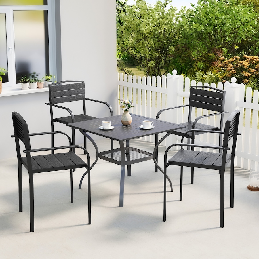 Image 938063_ALTMORE1.jpg, Product 938-063 / Price $194.99, Outsunny Patio Chairs Set of 4, Stackable Outdoor Dining Chairs, Black from Outsunny on TSC.ca's Home & Garden department