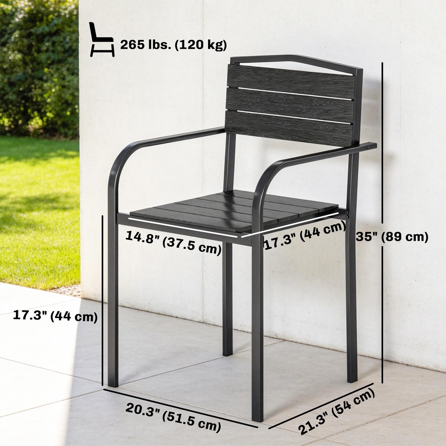 Image 938063_ALTMORE2.jpg, Product 938-063 / Price $194.99, Outsunny Patio Chairs Set of 4, Stackable Outdoor Dining Chairs, Black from Outsunny on TSC.ca's Home & Garden department