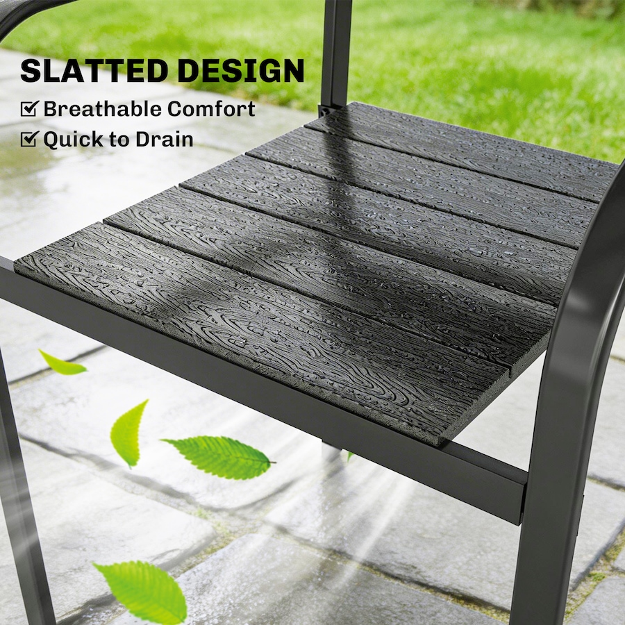 Image 938063_ALTMORE5.jpg, Product 938-063 / Price $194.99, Outsunny Patio Chairs Set of 4, Stackable Outdoor Dining Chairs, Black from Outsunny on TSC.ca's Home & Garden department