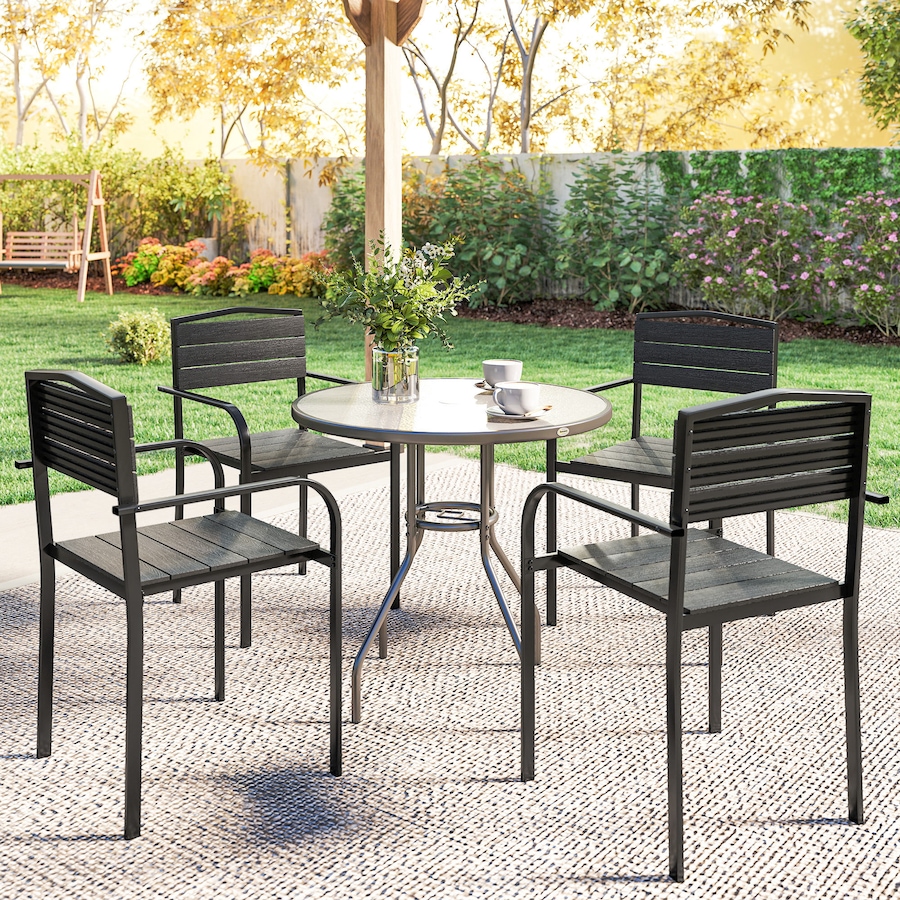 Image 938063_ALTMORE8.jpg, Product 938-063 / Price $194.99, Outsunny Patio Chairs Set of 4, Stackable Outdoor Dining Chairs, Black from Outsunny on TSC.ca's Home & Garden department