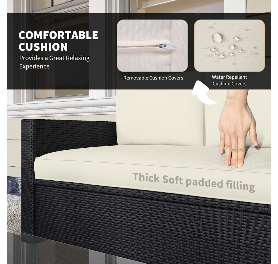 Image 938069_ALTMORE5.jpg, Product 938-069 / Price $539.99, Outsunny 4 Pieces Rattan Patio Furniture Set with Cushions for Porch Garden from Outsunny on TSC.ca's Home & Garden department