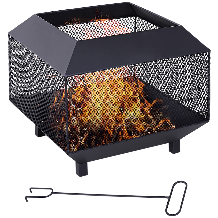 Image 938102.jpg, Product 938-102 / Price $94.99, Outsunny 17" Outdoor Fire Pit with Fire Poker, Wood Burning Firepits, Black from Outsunny on TSC.ca's  department