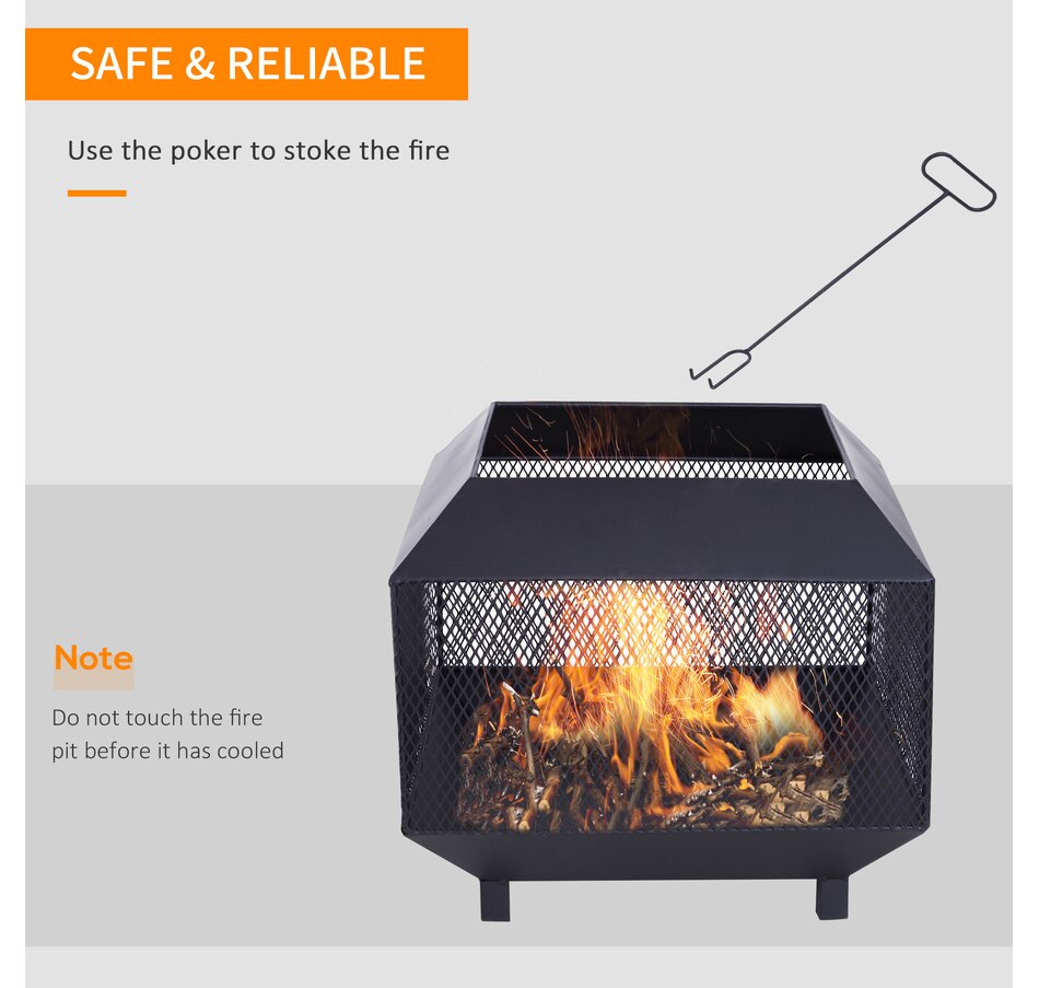 Image 938102_ALTMORE3.jpg, Product 938-102 / Price $89.99, Outsunny 17" Outdoor Fire Pit with Fire Poker, Wood Burning Firepits, Black from Outsunny on TSC.ca's department