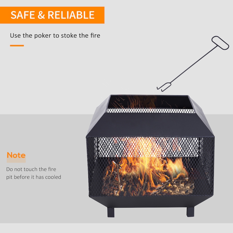 Image 938102_ALTMORE3.jpg, Product 938-102 / Price $94.99, Outsunny 17" Outdoor Fire Pit with Fire Poker, Wood Burning Firepits, Black from Outsunny on TSC.ca's  department