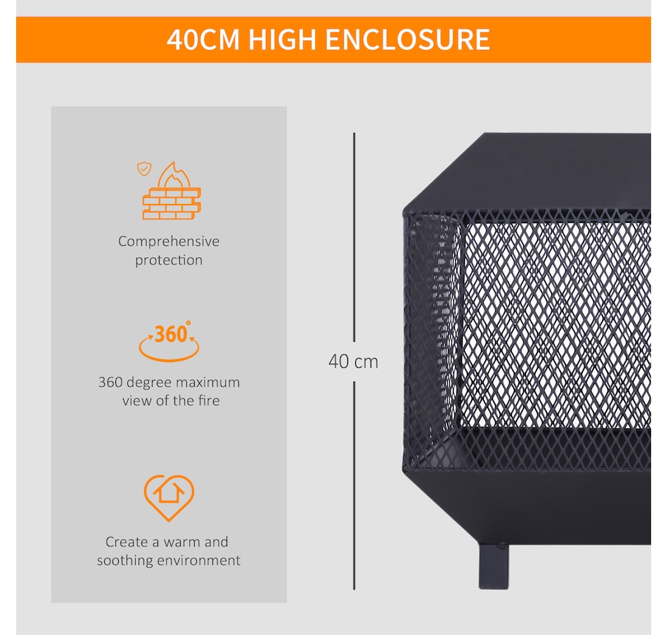Image 938102_ALTMORE4.jpg, Product 938-102 / Price $89.99, Outsunny 17" Outdoor Fire Pit with Fire Poker, Wood Burning Firepits, Black from Outsunny on TSC.ca's department