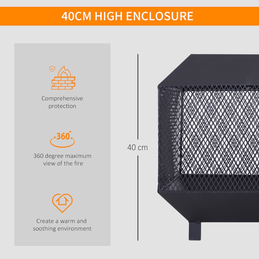 Image 938102_ALTMORE4.jpg, Product 938-102 / Price $94.99, Outsunny 17" Outdoor Fire Pit with Fire Poker, Wood Burning Firepits, Black from Outsunny on TSC.ca's  department