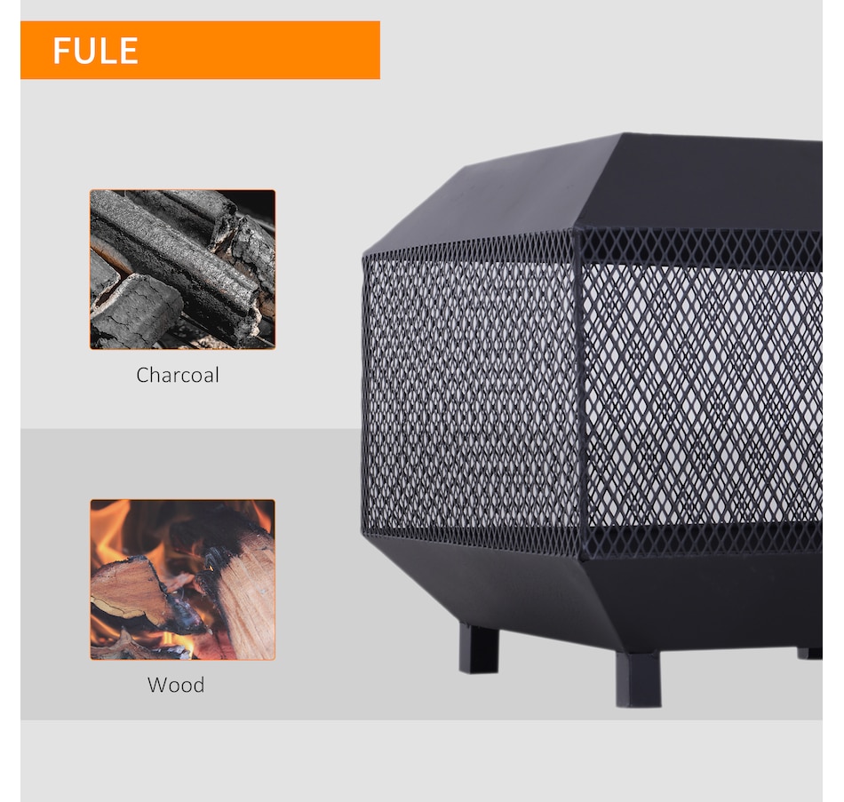 Image 938102_ALTMORE5.jpg, Product 938-102 / Price $89.99, Outsunny 17" Outdoor Fire Pit with Fire Poker, Wood Burning Firepits, Black from Outsunny on TSC.ca's department