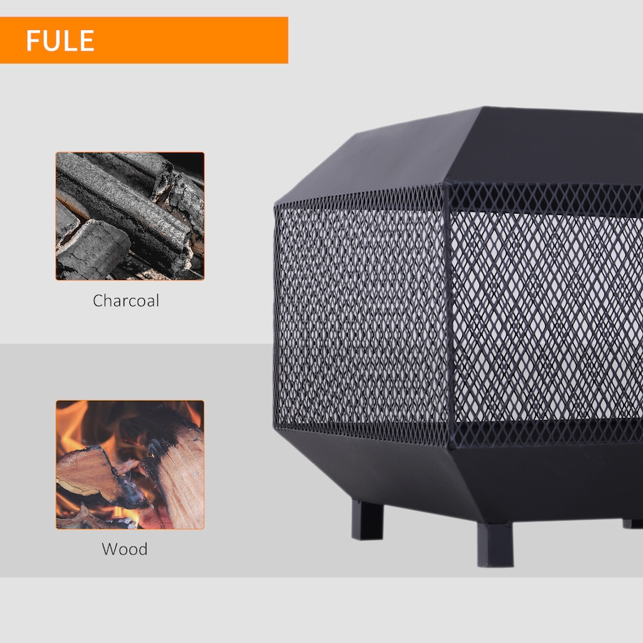 Image 938102_ALTMORE5.jpg, Product 938-102 / Price $94.99, Outsunny 17" Outdoor Fire Pit with Fire Poker, Wood Burning Firepits, Black from Outsunny on TSC.ca's  department