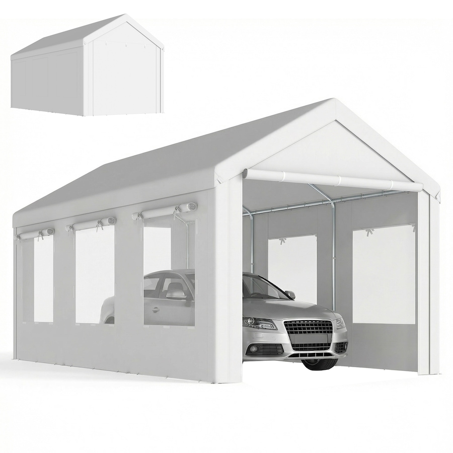 Image 938111.jpg, Product 938-111 / Price $374.99, Outsunny 10' x 20' Heavy Duty Carport, Height Adjustable Portable Garage from Outsunny on TSC.ca's Home & Garden department
