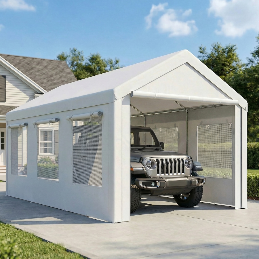 Image 938111_ALTMORE1.jpg, Product 938-111 / Price $374.99, Outsunny 10' x 20' Heavy Duty Carport, Height Adjustable Portable Garage from Outsunny on TSC.ca's Home & Garden department
