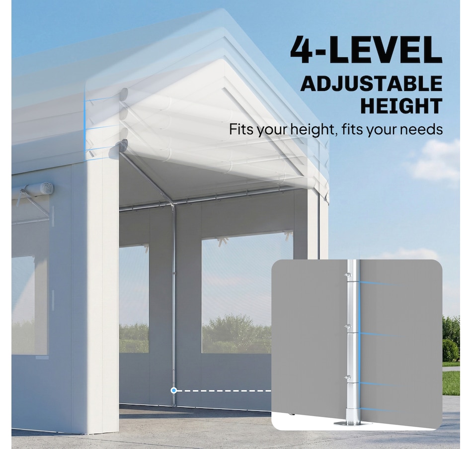 Image 938111_ALTMORE3.jpg, Product 938-111 / Price $329.99, Outsunny 10' x 20' Heavy Duty Carport, Height Adjustable Portable Garage from Outsunny on TSC.ca's Home & Garden department
