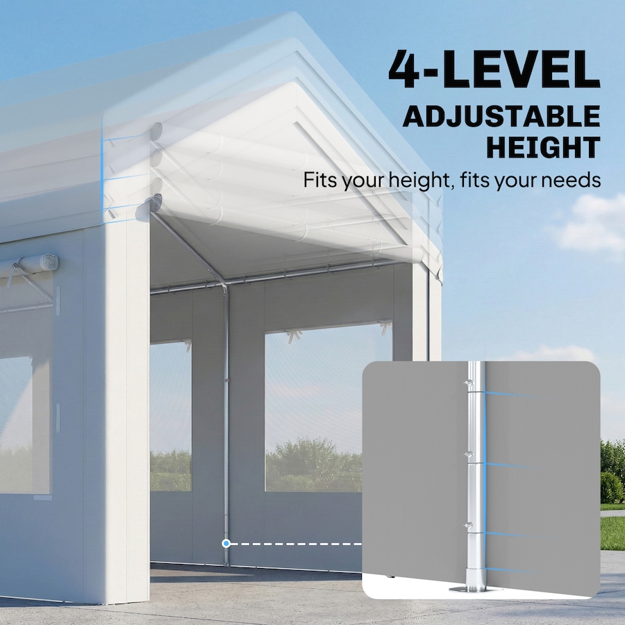 Image 938111_ALTMORE3.jpg, Product 938-111 / Price $374.99, Outsunny 10' x 20' Heavy Duty Carport, Height Adjustable Portable Garage from Outsunny on TSC.ca's Home & Garden department