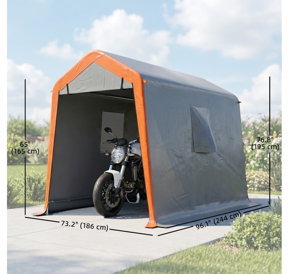 Image 938112_ALTMORE2.jpg, Product 938-112 / Price $159.99, Outsunny 6' x 8' Portable Shed, Outdoor Storage Shed Tent, Light Grey from Outsunny on TSC.ca's Home & Garden department