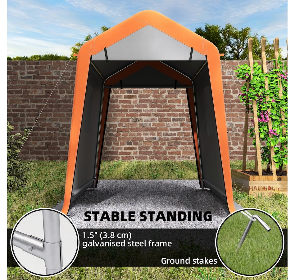 Image 938112_ALTMORE4.jpg, Product 938-112 / Price $159.99, Outsunny 6' x 8' Portable Shed, Outdoor Storage Shed Tent, Light Grey from Outsunny on TSC.ca's Home & Garden department