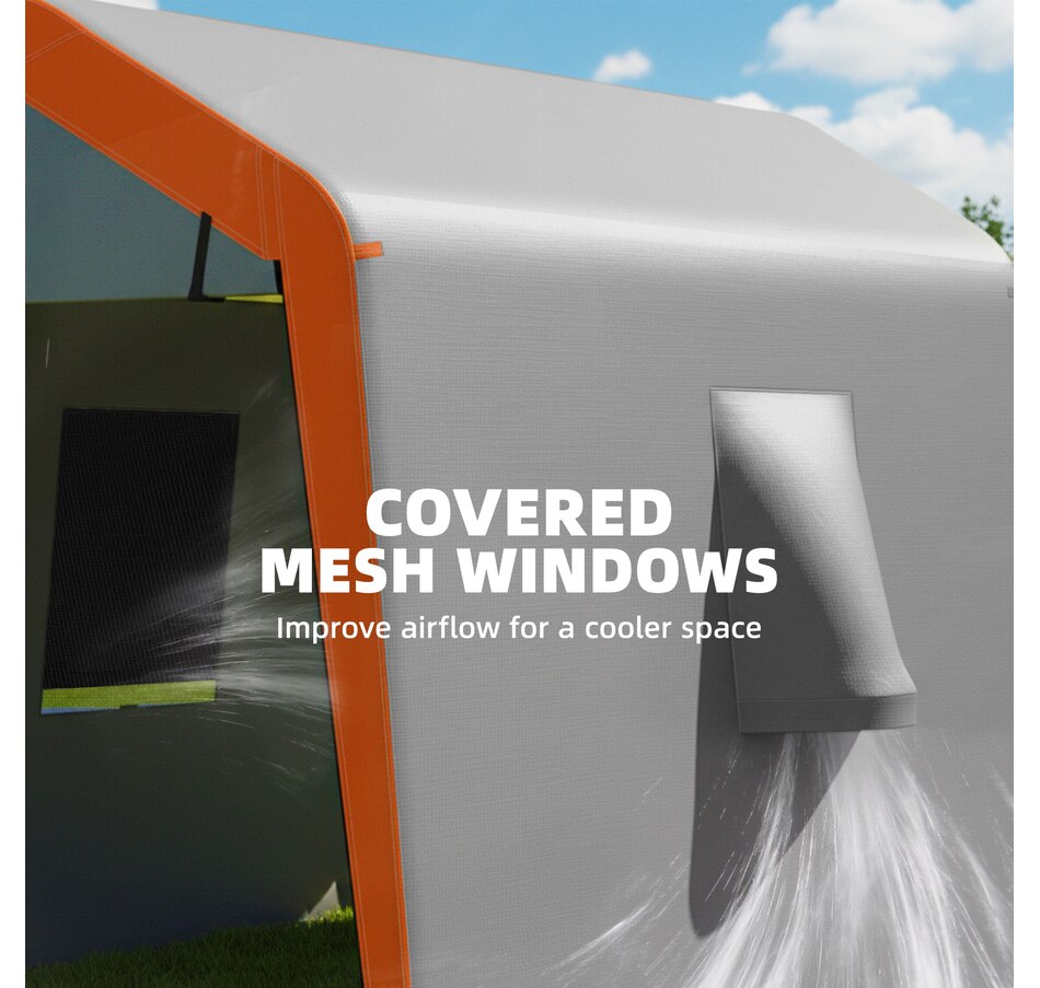 Image 938112_ALTMORE6.jpg, Product 938-112 / Price $159.99, Outsunny 6' x 8' Portable Shed, Outdoor Storage Shed Tent, Light Grey from Outsunny on TSC.ca's Home & Garden department