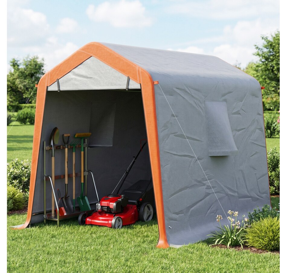 Image 938112_ALTMORE8.jpg, Product 938-112 / Price $159.99, Outsunny 6' x 8' Portable Shed, Outdoor Storage Shed Tent, Light Grey from Outsunny on TSC.ca's Home & Garden department