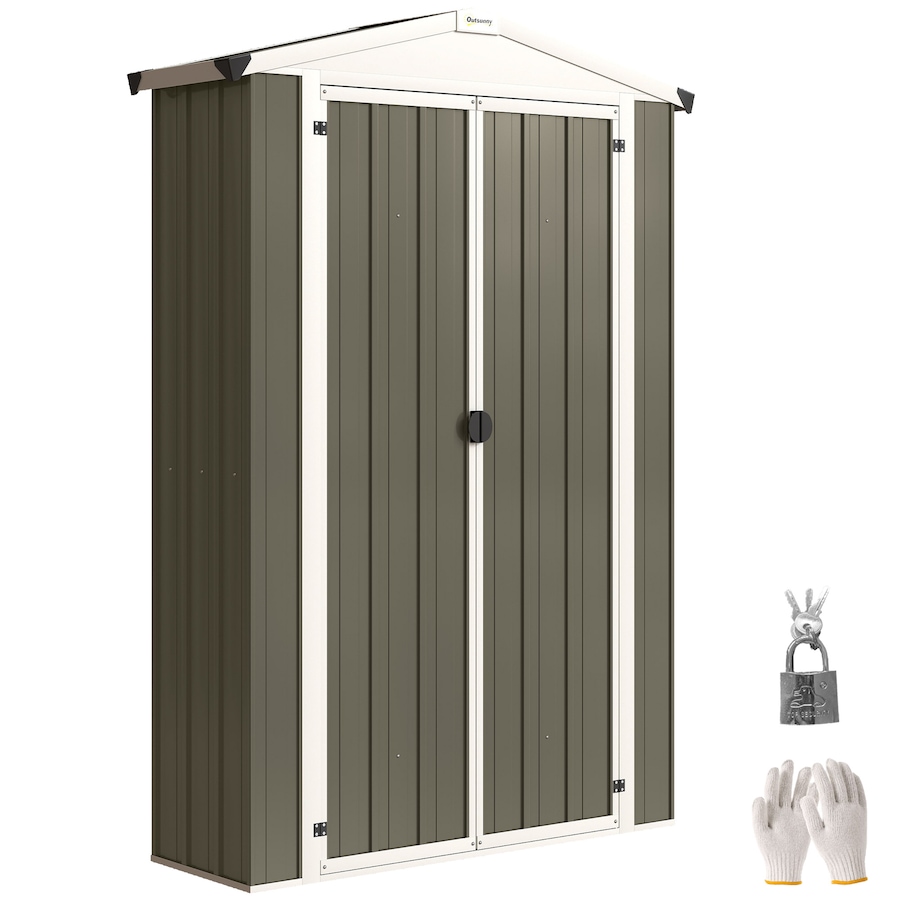 Image 938119.jpg, Product 938-119 / Price $209.99, Outsunny 4 x 1.3ft Outdoor Storage Shed with Shelf, Light Grey from Outsunny on TSC.ca's Home & Garden department