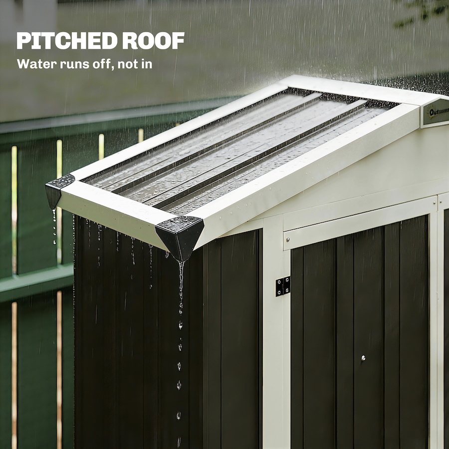 Image 938119_ALTMORE6.jpg, Product 938-119 / Price $209.99, Outsunny 4 x 1.3ft Outdoor Storage Shed with Shelf, Light Grey from Outsunny on TSC.ca's Home & Garden department