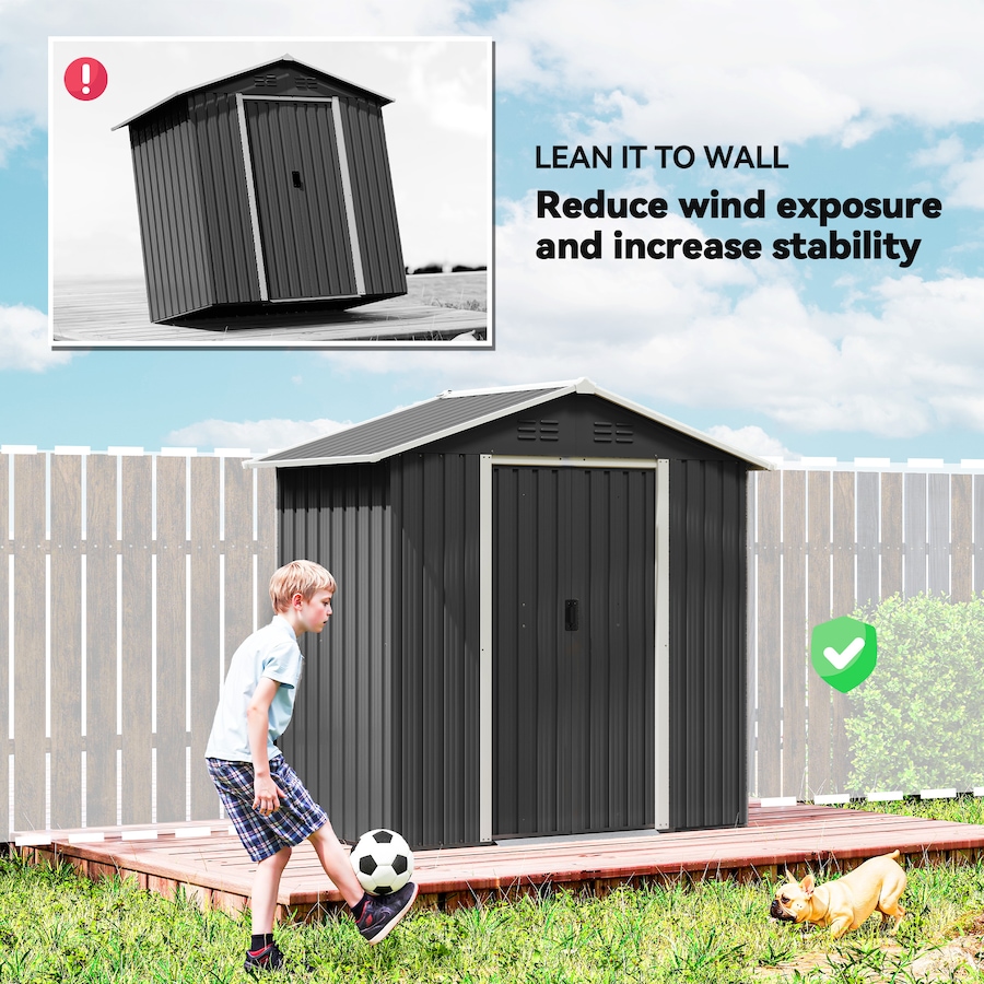 Image 938120_ALTMORE7.jpg, Product 938-120 / Price $299.99, Outsunny 6.5x3.5ft Metal Garden Shed for Outdoor Storage, Dark Grey from Outsunny on TSC.ca's Home & Garden department