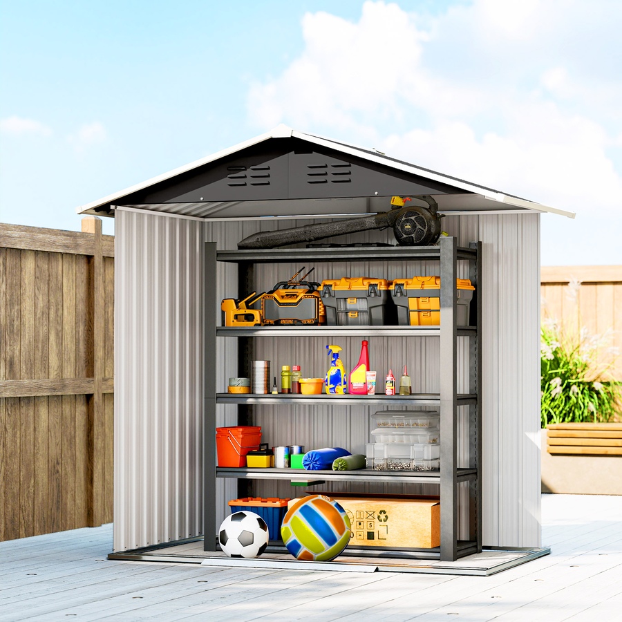 Image 938120_ALTMORE8.jpg, Product 938-120 / Price $299.99, Outsunny 6.5x3.5ft Metal Garden Shed for Outdoor Storage, Dark Grey from Outsunny on TSC.ca's Home & Garden department