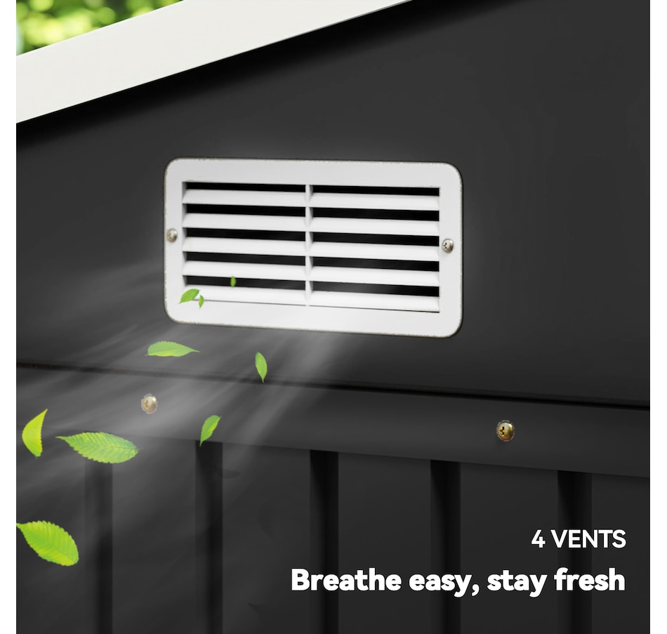 Image 938121_ALTMORE5.jpg, Product 938-121 / Price $569.99, Outsunny 12' x 8' Metal Shed, Heavy Duty Outdoor Storage Shed, Dark Grey from Outsunny on TSC.ca's Home & Garden department