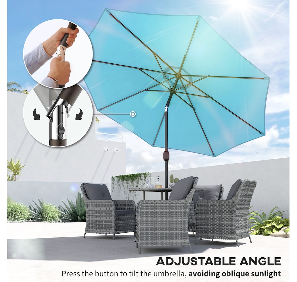 10x6.5ft patio umbrella Yescom 10'X6.5' Solar Rectangle Outdoor Tilt Patio Umbrella Multiple C