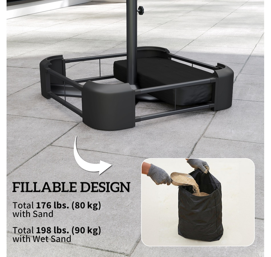Image 938157_ALTMORE3.jpg, Product 938-157 / Price $64.99, Patio Umbrella Base 176 lbs Sand Filled for 1.9" Poles, Black from Outsunny on TSC.ca's Home & Garden department