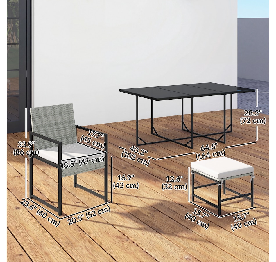 Image 938169_ALTMORE2.jpg, Product 938-169 / Price $579.99, Outsunny 11 Pieces Patio Dining Set with Removable Cushions, Light Grey from Outsunny on TSC.ca's Home & Garden department