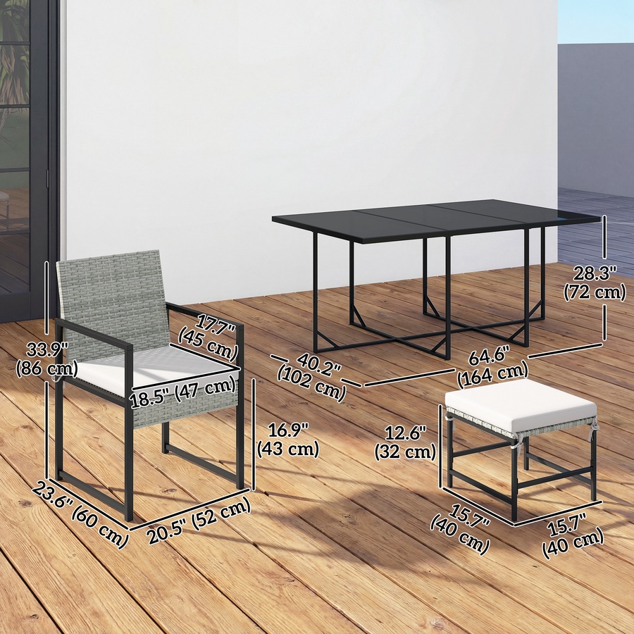 Image 938169_ALTMORE2.jpg, Product 938-169 / Price $579.99, Outsunny 11 Pieces Patio Dining Set with Removable Cushions, Light Grey from Outsunny on TSC.ca's Home & Garden department