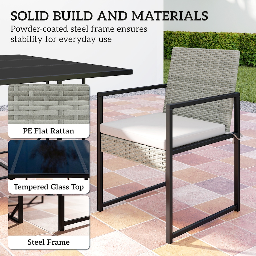Image 938169_ALTMORE6.jpg, Product 938-169 / Price $579.99, Outsunny 11 Pieces Patio Dining Set with Removable Cushions, Light Grey from Outsunny on TSC.ca's Home & Garden department