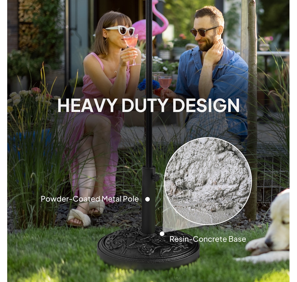 Image 938174_ALTMORE4.jpg, Product 938-174 / Price $84.99, Outsunny Patio Umbrella Base, 46 lbs Umbrella Stand with Wheels, Black from Outsunny on TSC.ca's Home & Garden department